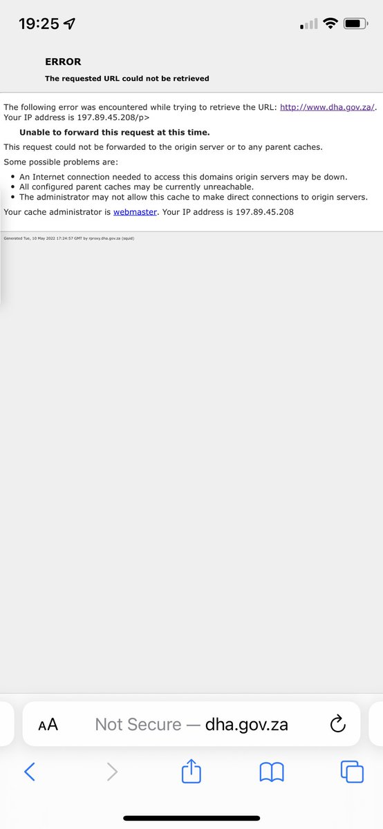 Marylou_P's tweet photo. Anyone know if the department of home affairs website is down? This is what I’ve been getting the whole day! #homeaffairs #southafricangovernment @News24 @Radio702 @PresidencyZA https://t.co/hEMRKPA87Z