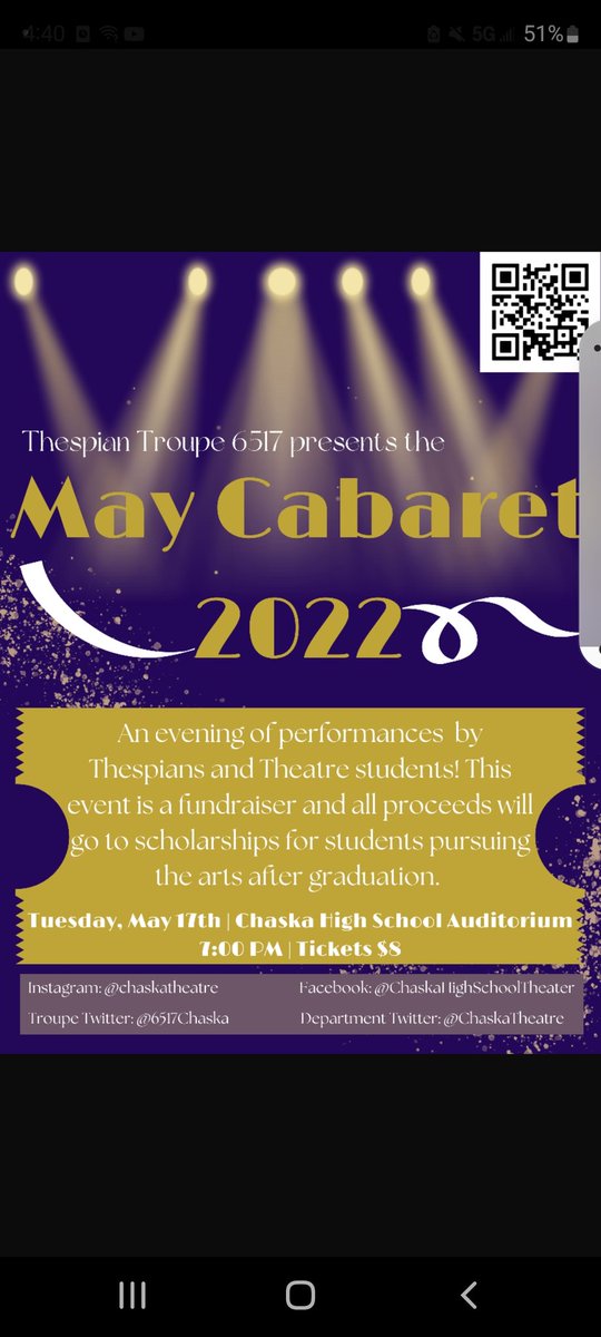 Ticket sales to the cabaret are OUT! Check our pinned tweet for the link- get them soon and come and support our department!