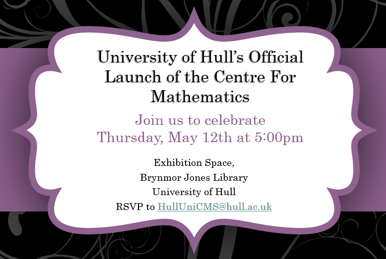 Join us on Thursday 12 May for the official launch: Aimed at Mathematics teaching staff, we hope to strengthen our relationships with local schools and colleges.