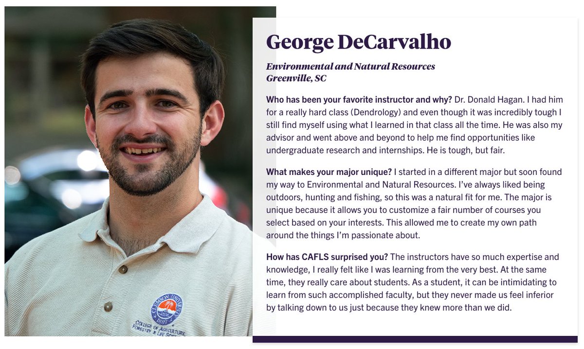 ClemsonCAFLS's tweet photo. Let us introduce a few of the #classof22 CAFLS grads as we celebrate Graduation Week 🎓

https://t.co/vDTXpmqFzj https://t.co/kWINtxGxG5