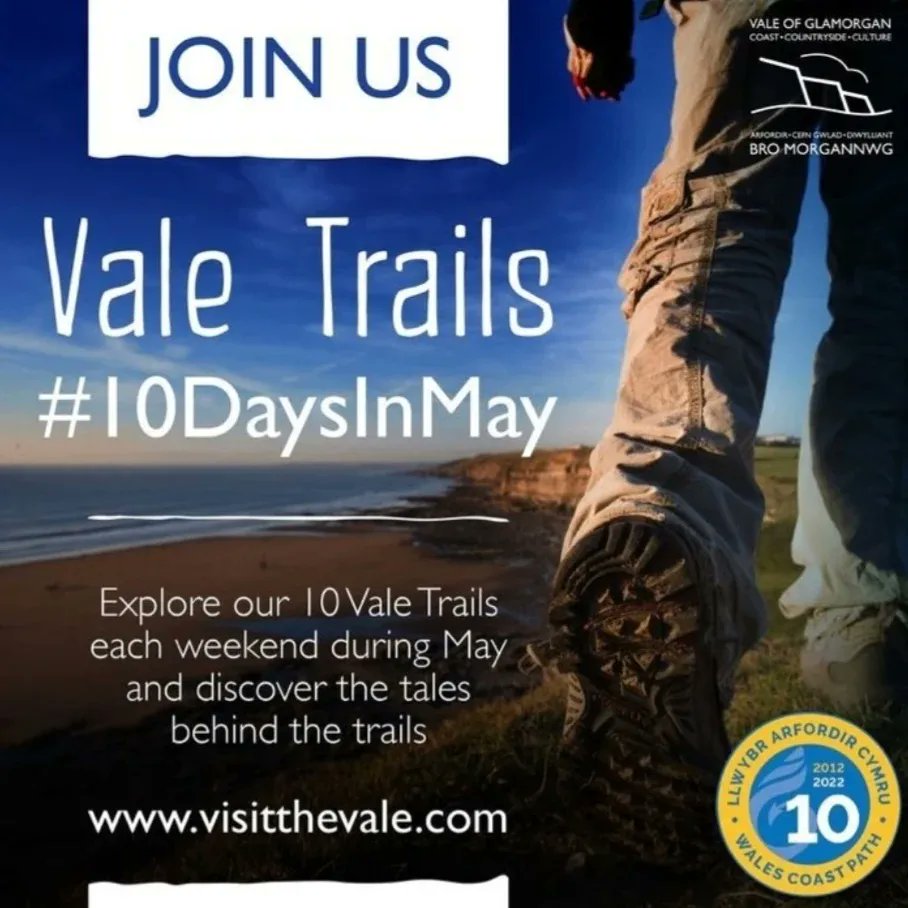CTywydd's tweet photo. Most walks on #10daysinMay @visitthevale are full but we do have some places this Saturday for a wonderful walk along the @WalesCoastPath to Penarth,with talks, characters, pubs & Penarth pier,and great views! Go to @visitthevale & register ASAP for your place! #coastandpierwalk https://t.co/ws0QHq5ufV