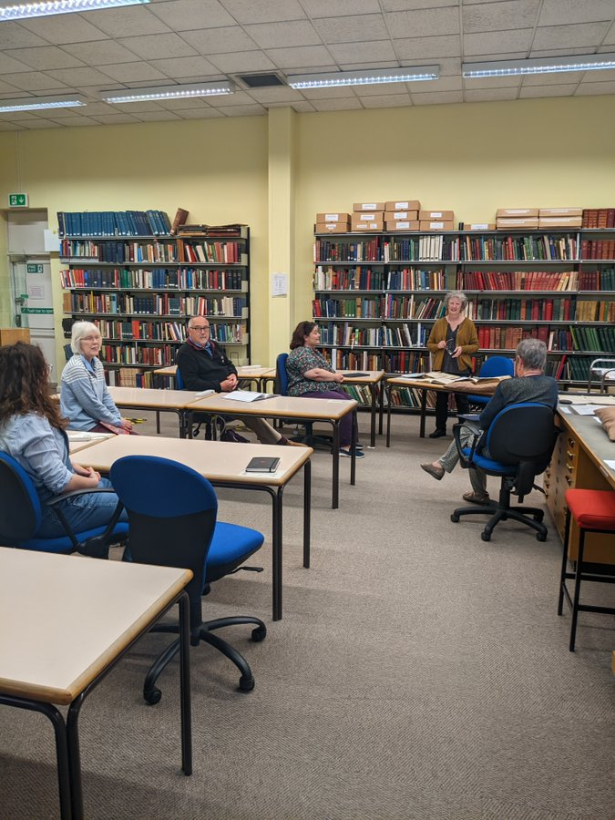 Our Volunteers had a great training day at the 
@LincsArchives yesterday, with a fantastic workshop on research skills led by Susan Payne.

They even went behind the scenes to see documents from the 16th century up to the present day all relating to the Greyfriars building!