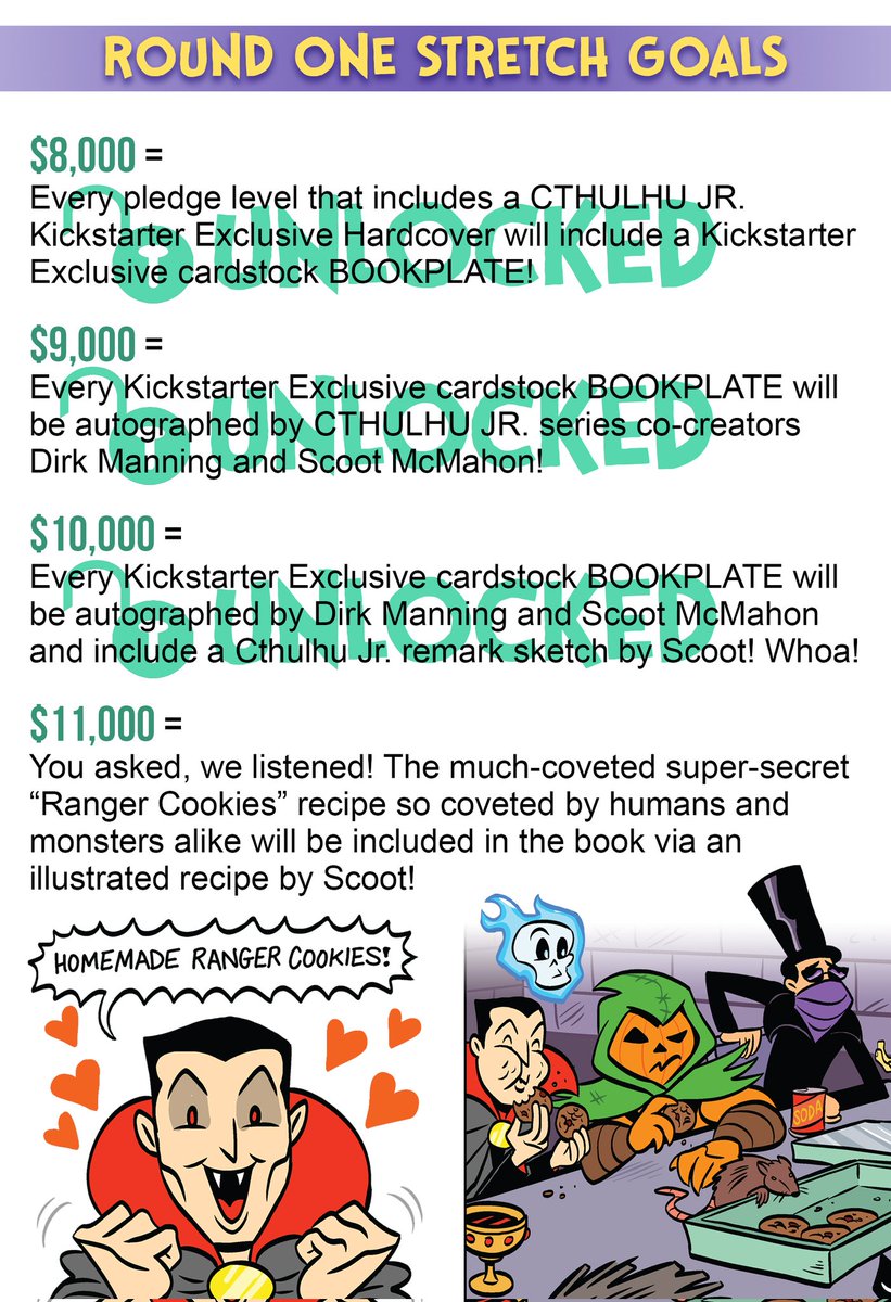 DirkManning's tweet photo. Strech Goal #3 is unlocked! Every KS Exclusive HC now includes a double-signed bookplate with an exclusive sketch remark by the amazing @scootcomics! How cool is that? Reserve your copy of the book and the CTHULHU JR. plushie from @SourcePtPress here: https://t.co/DDYYfx8sSL https://t.co/z35PMPEl5l