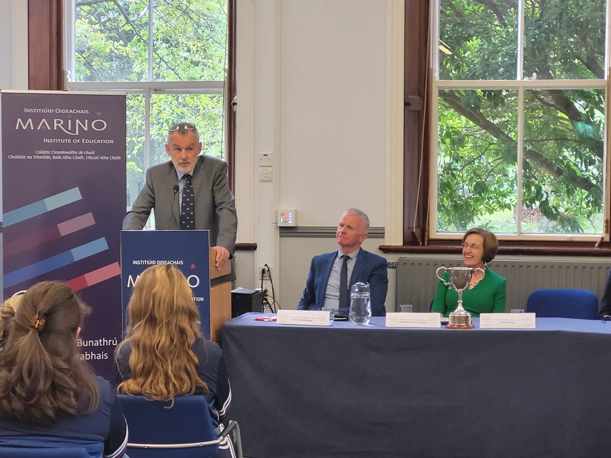 MarinoInstitute's tweet photo. Delighted to welcome Larry McCarthy, Uachtarán @officialgaa to @MarinoInstitute to celebrate the success of our teams across all codes. @HigherEdGAA @LadiesFootball #football #camogie #hurling https://t.co/2CXpFT3wuZ
