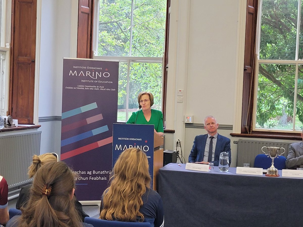 MarinoInstitute's tweet photo. Delighted to welcome Larry McCarthy, Uachtarán @officialgaa to @MarinoInstitute to celebrate the success of our teams across all codes. @HigherEdGAA @LadiesFootball #football #camogie #hurling https://t.co/2CXpFT3wuZ