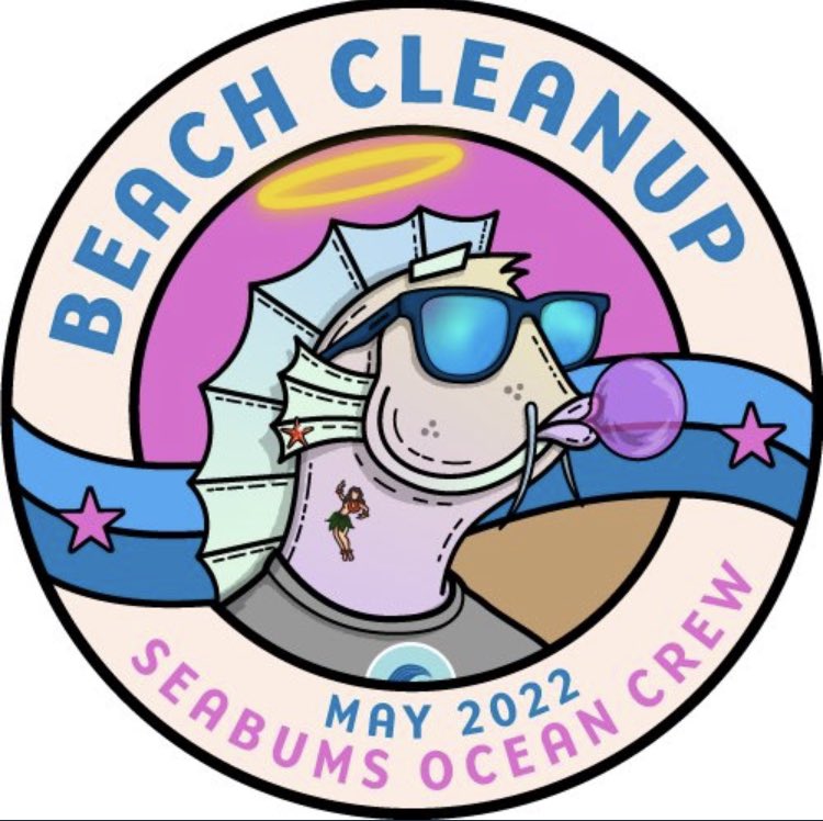 SeabumsNFTs's tweet photo. Starting May 1st you can earn an entry into a monthly Seabums NFT giveaway AND earn a unique POAP. How? Clean up a beach or other qualifying waterway. Each clean up is good for one entry. Come join us in our discord for more information. This is the POAP for May featuring @tgeek https://t.co/TOT4Gsd5Xc