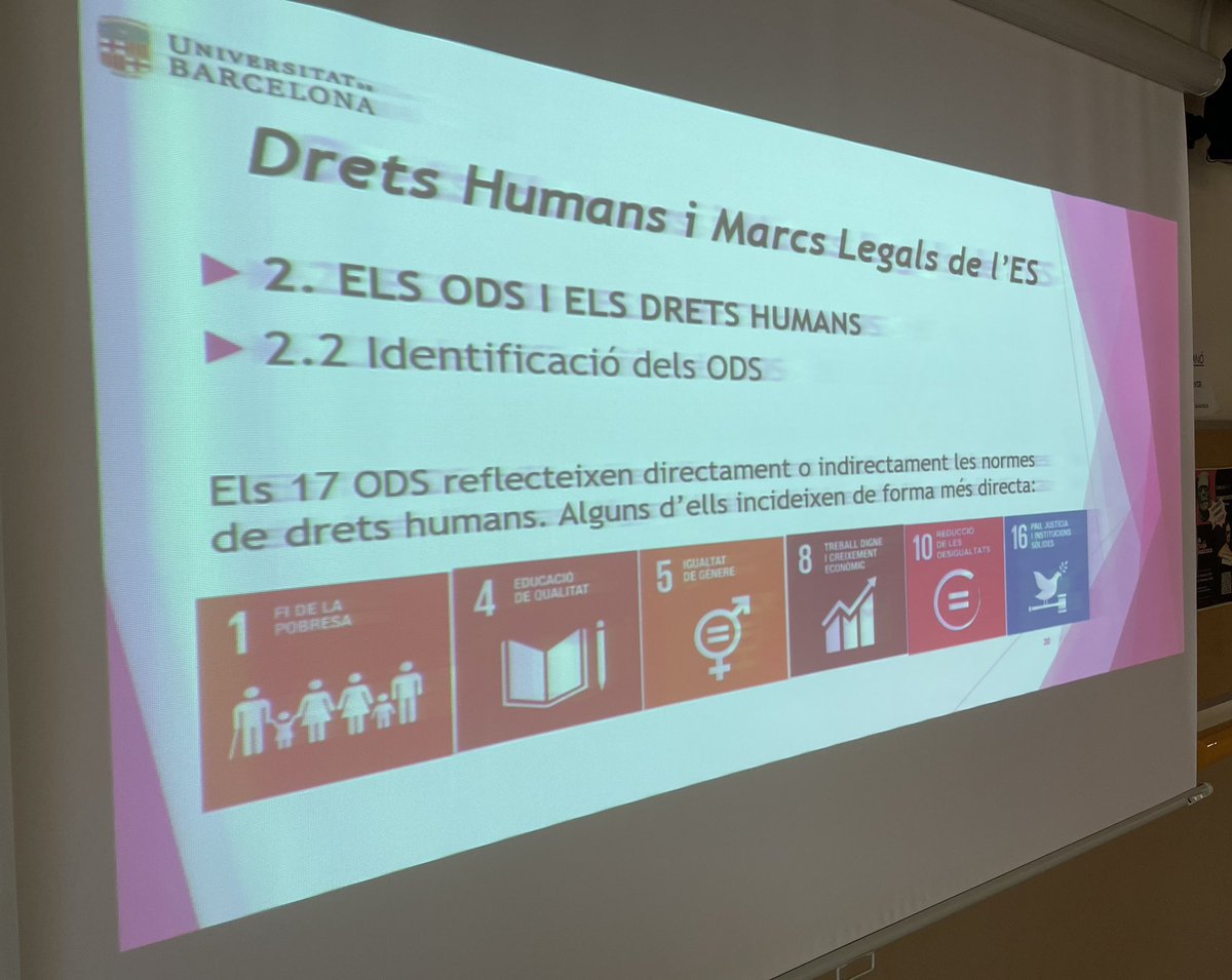 aina_eiou's tweet photo. Aquesta tarda, a l’assignatura #DretsHumans i Marcs Legals de l'Educació Social, hem parlat dels #ODS i de la seva vinculació amb els drets humans.
Moltes gràcies @XVRBCN per convidar-me! Ha estat una experiència molt enriquidora 🔝 #EducaDrets 💪 https://t.co/JACVvuyPNd