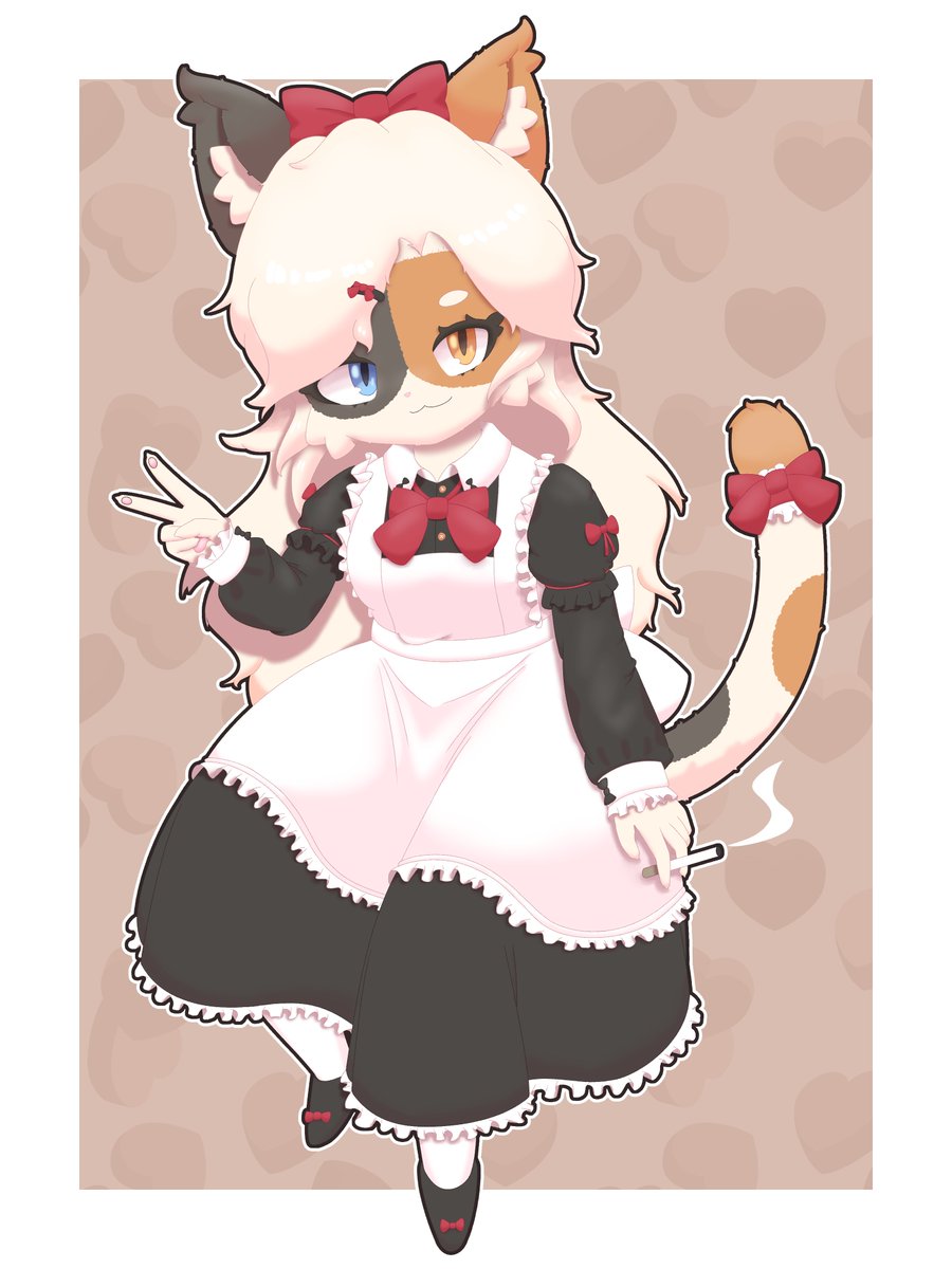 NewPandaGames's tweet photo. Maid kitty! #メイドの日 https://t.co/p3kRyLIEN6