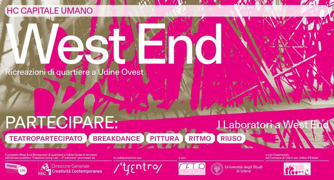 CSSUdine's tweet photo. 🤸🏻𝗢𝗣𝗘𝗡 𝗖𝗔𝗟𝗟 𝗣𝗘𝗥 𝗕-𝗕𝗢𝗬+𝗕-𝗚𝗜𝗥𝗟
Ti piace la #breakdance?
A #WESTEND c'è il #workshop gratuito x te!
🕓 22,23 maggio h16-17.30
#Udine #Rizzi
con b-boy #MuradifHrustic aka @bboywallthef
📞0432504765
#HCCapitaleUmano #DGCC #CreativitaContemporanea #CreativeLivingLab https://t.co/LQ32gIXxbL