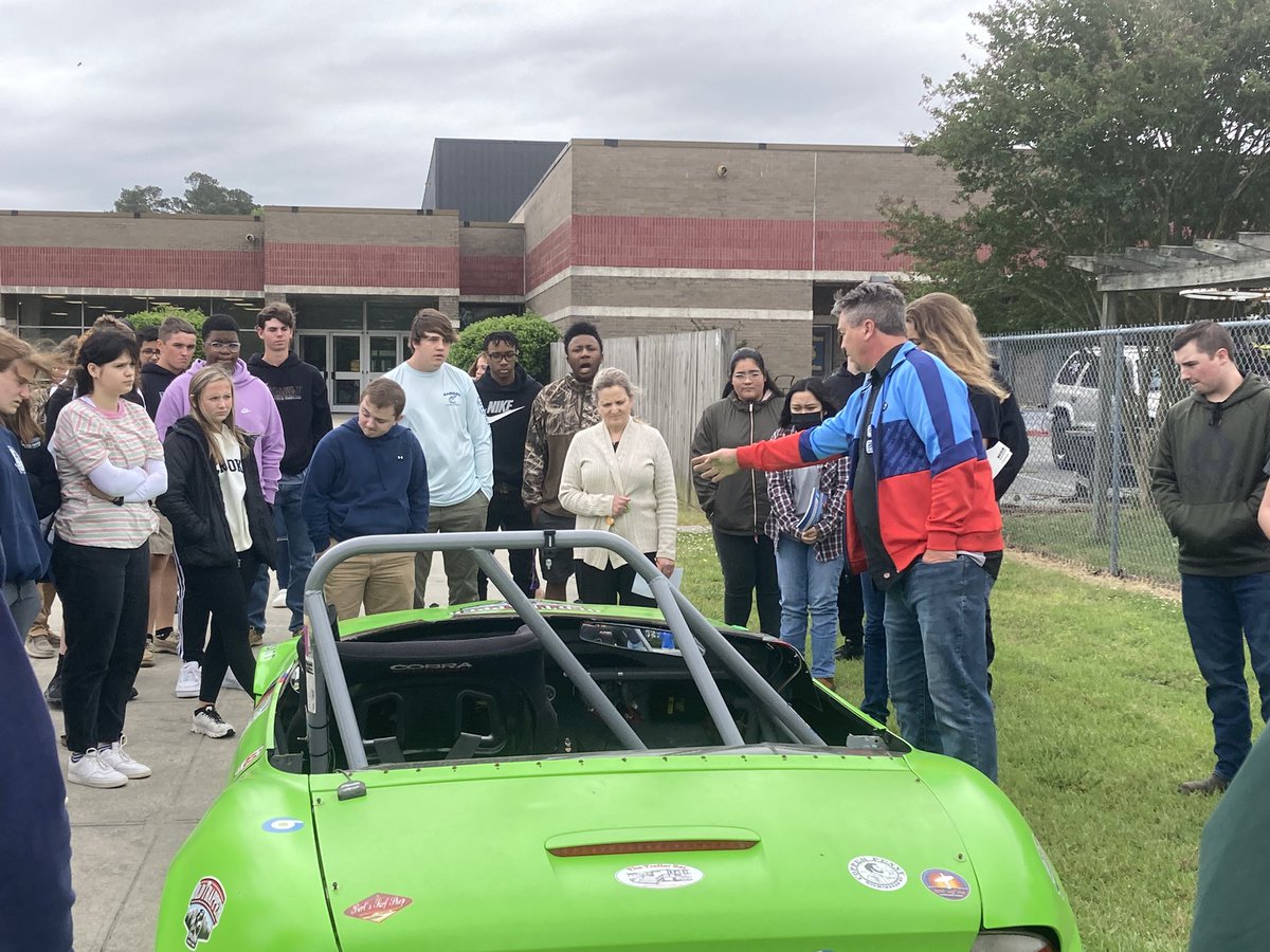 BCSCTE20's tweet photo. NHS CTE students hear guest speaker from NCRegion Sports Car Club of Amer,scholarships,careers in motor sports &amp; Adv Education.John Linquist-Prog.Coord,Sam Fouse-GT3 Driver,Doug Piner-E Production Driver&amp;Mark Senior-Spec Miata Driver @CTEforNC @BCS_CTE https://t.co/oA2ZYiaIxz