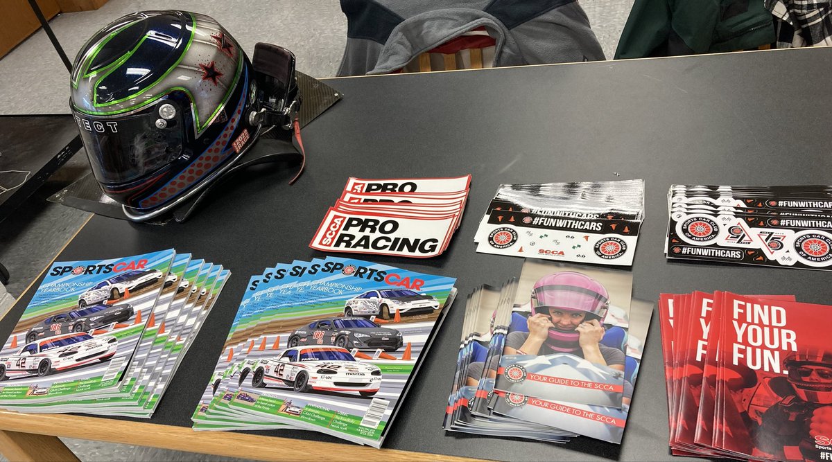 BCSCTE20's tweet photo. NHS CTE students hear guest speaker from NCRegion Sports Car Club of Amer,scholarships,careers in motor sports &amp; Adv Education.John Linquist-Prog.Coord,Sam Fouse-GT3 Driver,Doug Piner-E Production Driver&amp;Mark Senior-Spec Miata Driver @CTEforNC @BCS_CTE https://t.co/oA2ZYiaIxz