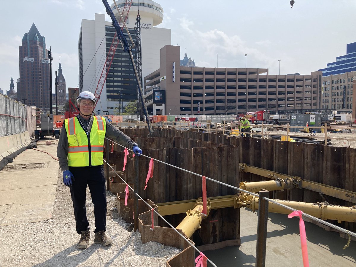 Today at the @WICenterMKE job site, 450 cubic yards of concrete was poured for the storm trap. No one will ever see it but this will keep rainwater runoff out of the city’s sewer system. Just one of the ways we are #BuildingMoreSustainability