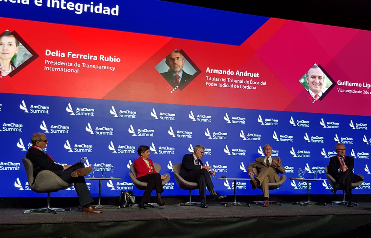 Ya comenzó en el #AmChamSummit✨este panel junto a Alberto Garay (<a href="/ColegioCiudad/">Colegio de Abogados</a>), <a href="/DeliaFerreira/">Delia Ferreira</a> (<a href="/anticorruption/">Transparency International</a>), <a href="/ArmandoAndruet/">Armando Andruet</a> y <a href="/GuillermoLipera/">Guillermo Lipera</a> (<a href="/IdeaArg/">@IdeaArg</a>).

👨‍💼 Presentados por Guillermo Malm Green, socio del Estudio Jurídico <a href="/BronsSalas/">Brons & Salas</a>.
