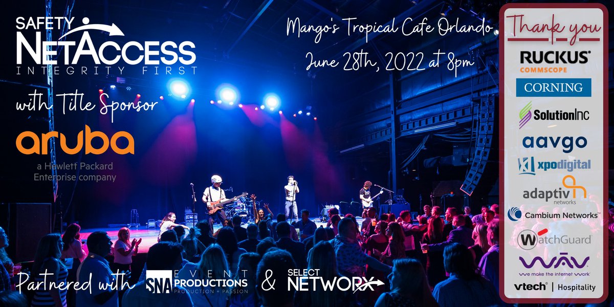 Safety NetAccess, Inc. (@safetynetaccess) on Twitter photo We are pleased to announce that <a href="/adaptivnetworks/">adaptiv-networks</a> has been added to our sponsorship list for our annual HITEC Party!
We are SO incredibly thankful that this list continues to grow year after year and we can't wait to party with all of you in 49 days! π₯³ We are pleased to announce that <a href="/adaptivnetworks/">adaptiv-networks</a> has been added to our sponsorship list for our annual HITEC Party!
We are SO incredibly thankful that this list continues to grow year after year and we can't wait to party with all of you in 49 days! π₯³