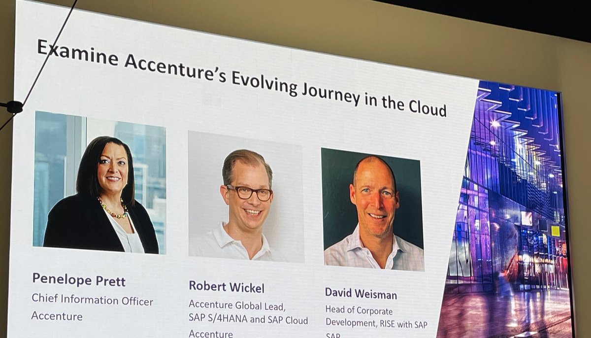 DPereles's tweet photo. @accenture CIO Penelope Prett discussing our evolving journey in the cloud #SAPPHIRE2022 https://t.co/COkEJnkIrd