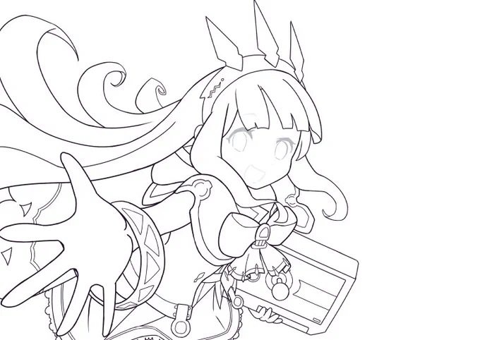 WIP 線画できた
今週末に仕上げるのに向けて順調に進んでます。 