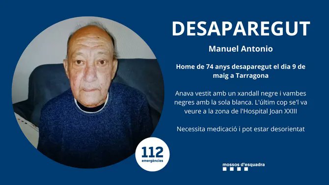 3CatInfo's tweet photo. Busquen a Tarragona un home de 74 anys que estava ingressat a l'Hospital Joan XXIII https://t.co/bfMpiSH6cZ https://t.co/9NsleUiOc0