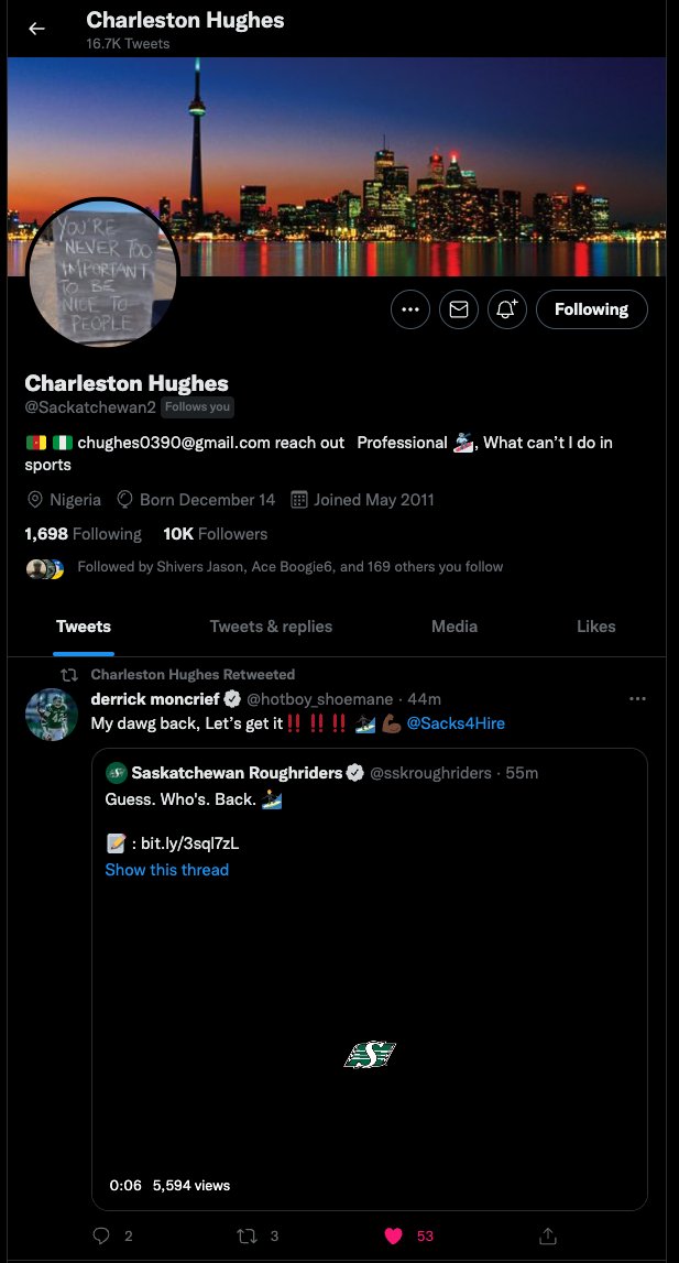 sskroughriders's tweet image. No longer for hire.

@Sacks4Hire ➡️ @Sackatchewan2