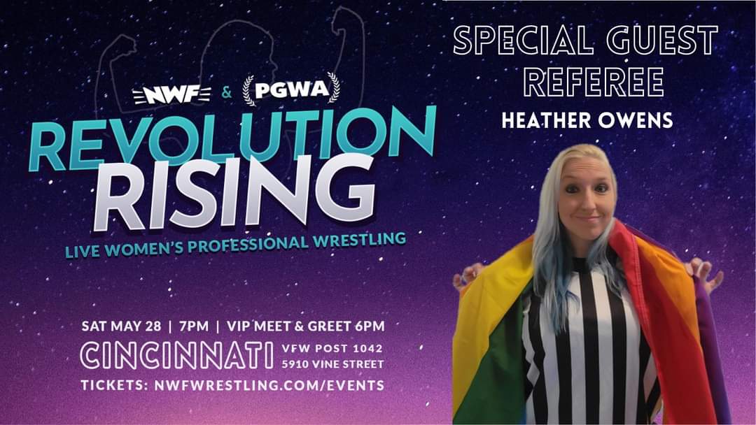 H2Owens's tweet photo. Look who is making a return to #NWF 🤘😊🤘and refn the #tagmatch of #Anika & @its_BREEZY_ vs #JAxStinger & @rileympro
🎟🔗: https://t.co/CbXiMKtMlz
Thank you to @CincinnatiPride for sponsoring this match! 🏳️🌈 https://t.co/YOgcuFkxx4
#RevolutionRising #wrestling #pride #pgwa https://t.co/TXwPVm2VyN