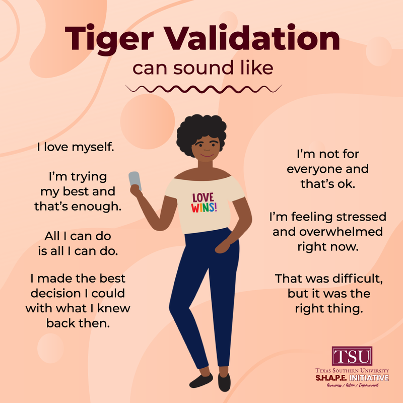 ShapeTsu's tweet photo. Here all over TigerLand, you can hear Tigers mentally preparing themselves for exam week.
Whatβs something positive that you tell yourself regularly?
#TSUPride #TSUTigers https://t.co/mY2VO8zc44