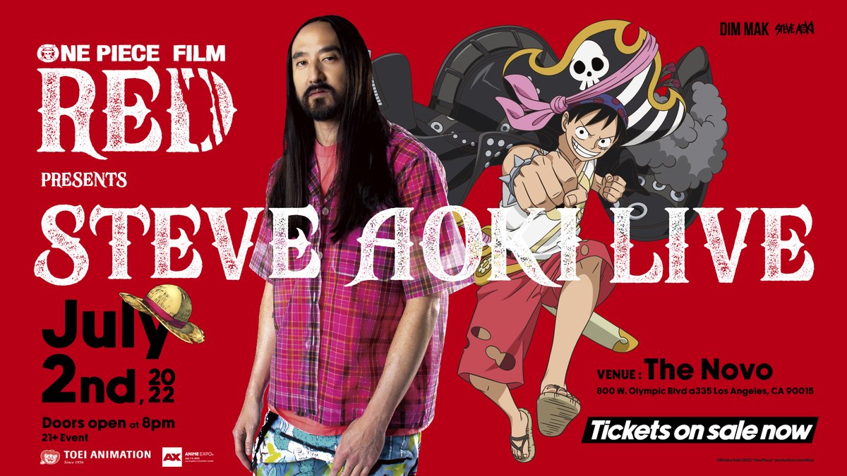 NEWS: Anime Expo Announces One Piece Film Red Steve Aoki Concert In Conjunction With Toei Animation

🎤 MORE: got.cr/Aoki-TW
