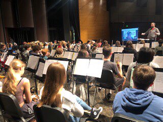 SVMSEdina's tweet photo. Students worked w/the composer of “if we must dance…”, Salvador Alan Jacobo to refine the music he wrote and ask about his composition &amp; music writing process. This piece was commissioned for the SV 8th grade &amp; its world premier performance for friends and family will be May17! https://t.co/Iesigq6VBC