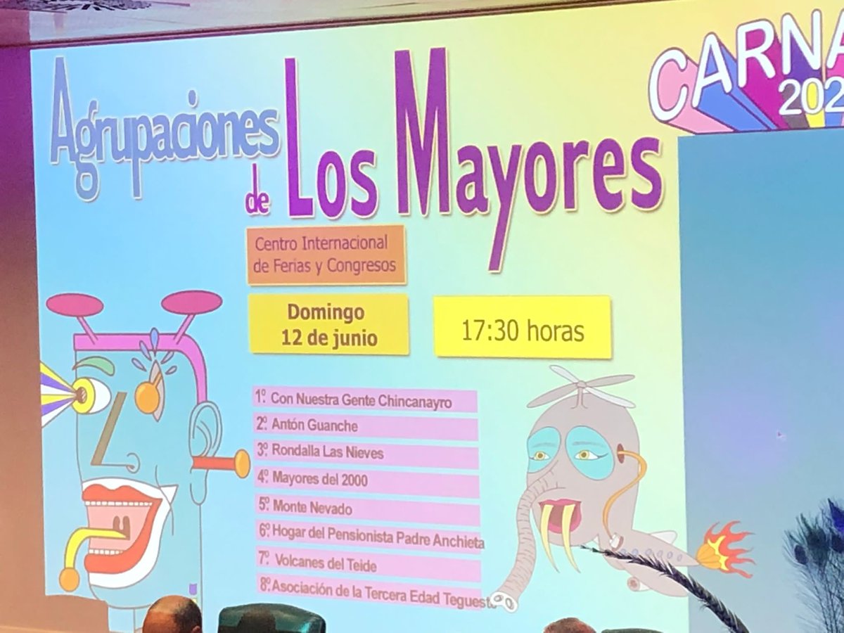 SCenCarnaval's tweet photo. Orden de participación de Agrupaciones de Mayores del #CarnavalSC22
#SCenCarnaval #CarnavalSC #Tenerife https://t.co/5uKx3k26cR