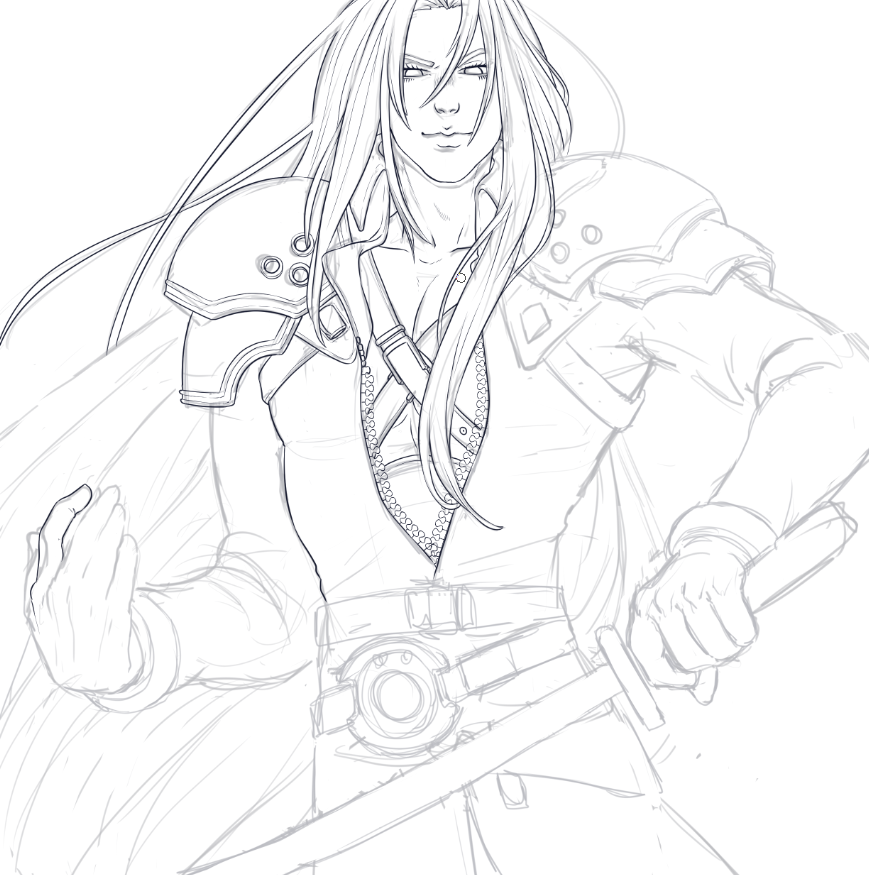 I even started the lineart for that Sephiroth lol 