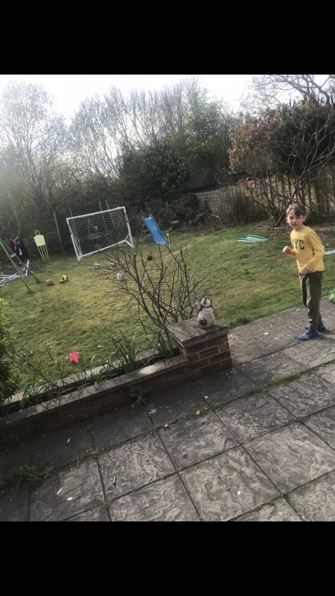 saz0945's tweet photo. Robbie practicing dribbling a ball for his homework ⚽️@roalddahlclass https://t.co/c88wRAWlcB