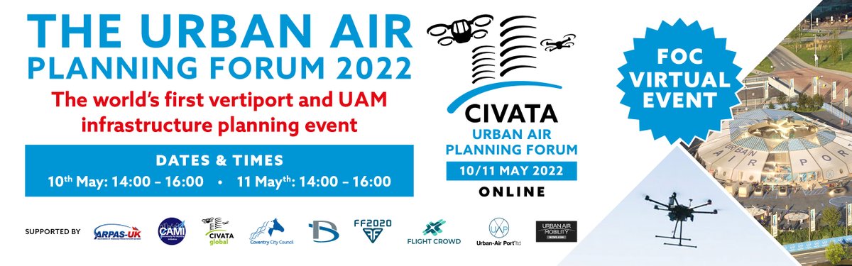 CIVATAglobal's tweet photo. 🚨 DAY TWO OF THE #UAPForum2022 IS TAKING PLACE TOMORROW 🚨

🕑 14:00 - 16:00 BST

THERE IS STILL TIME TO SECURE YOUR FREE TICKET 👉 https://t.co/BGj6uqWLCx

#UAM #AAM #urbanairmobility #advancedairmobility https://t.co/vBe8z3nV0B