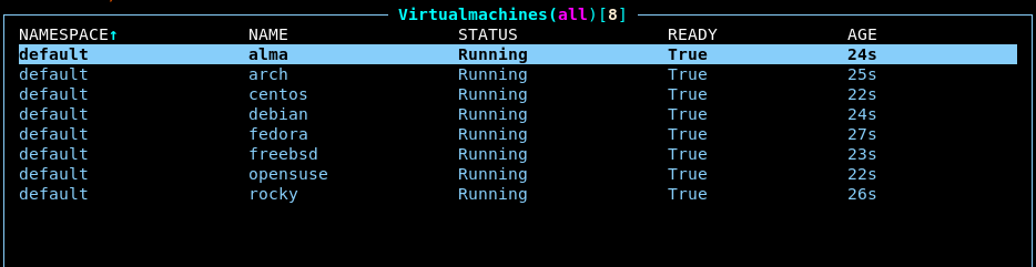 Jseguillon's tweet image. 1 min and 10 sec (!) before getting ssh on *8* different distribs on a simple laptop. 
Featuring #Fedora , #freebsd, #rocklinux, #almalinux, #centosstream, #Debian, #Ubuntu , #opensuse and #archlinux 
 
Sure #kubevirt rocks !