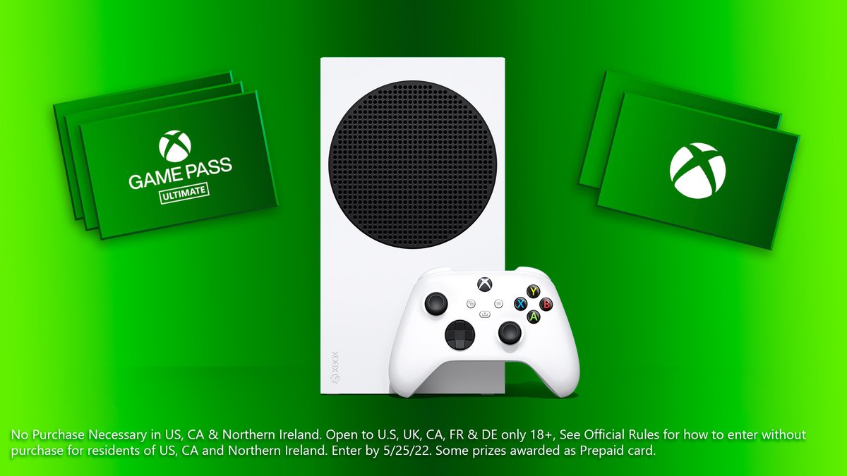 *claps hands together* so who wants to win some prizes? Join the Xbox Game Pass Ultimate Play Sweepstakes for a chance to win a 1 year subscription to Ultimate, new Xbox Series S console, and $1000 Xbox gift card! Rules: xbx.lv/3EQRSLl Available in US, UK, CA, DE, & FR