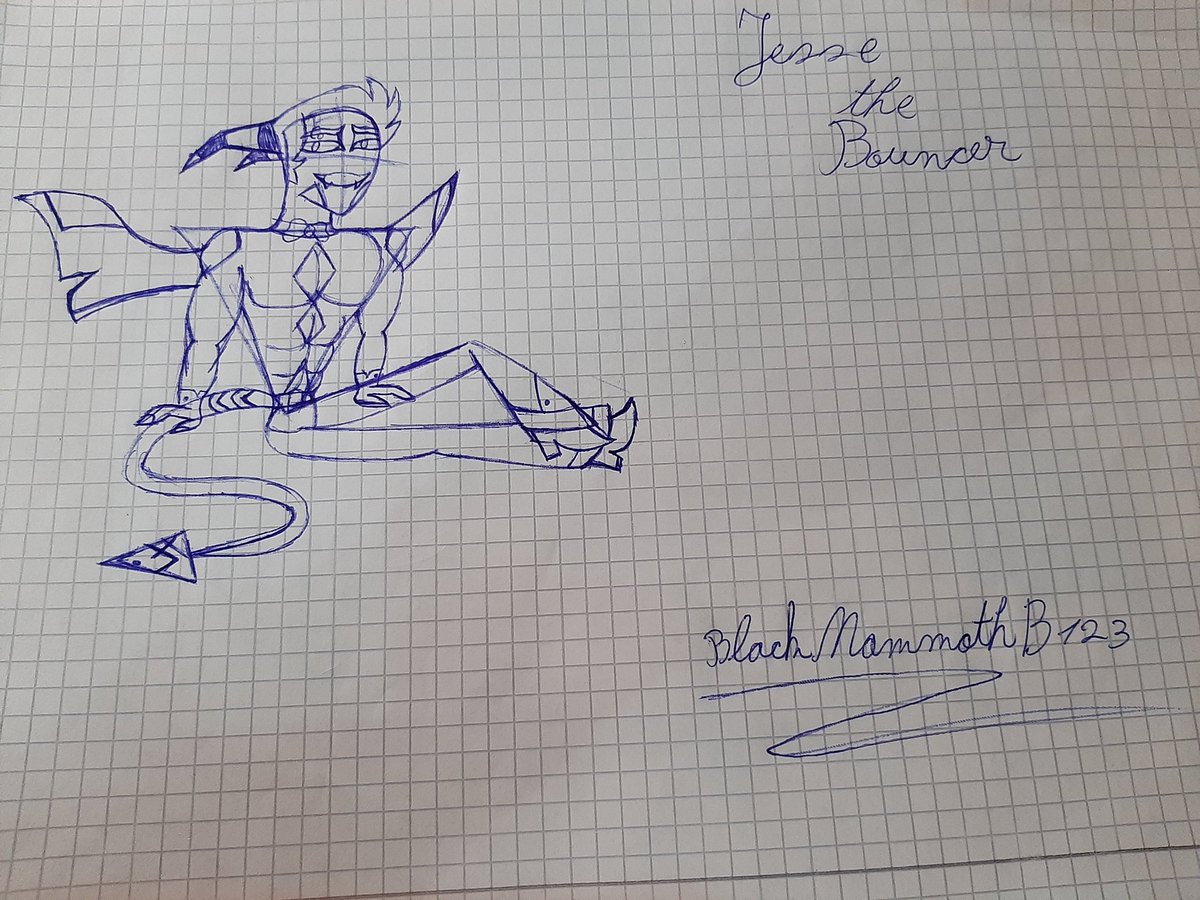 EBirzoi's tweet photo. A drawing with Jesse from Helluva Boss that I made today during recess at school. #HelluvaBoss #HelluvaBossFanart #Jesse #jessehelluvaboss #helluvabossjesse #pendrawing https://t.co/oCvFumMAi7