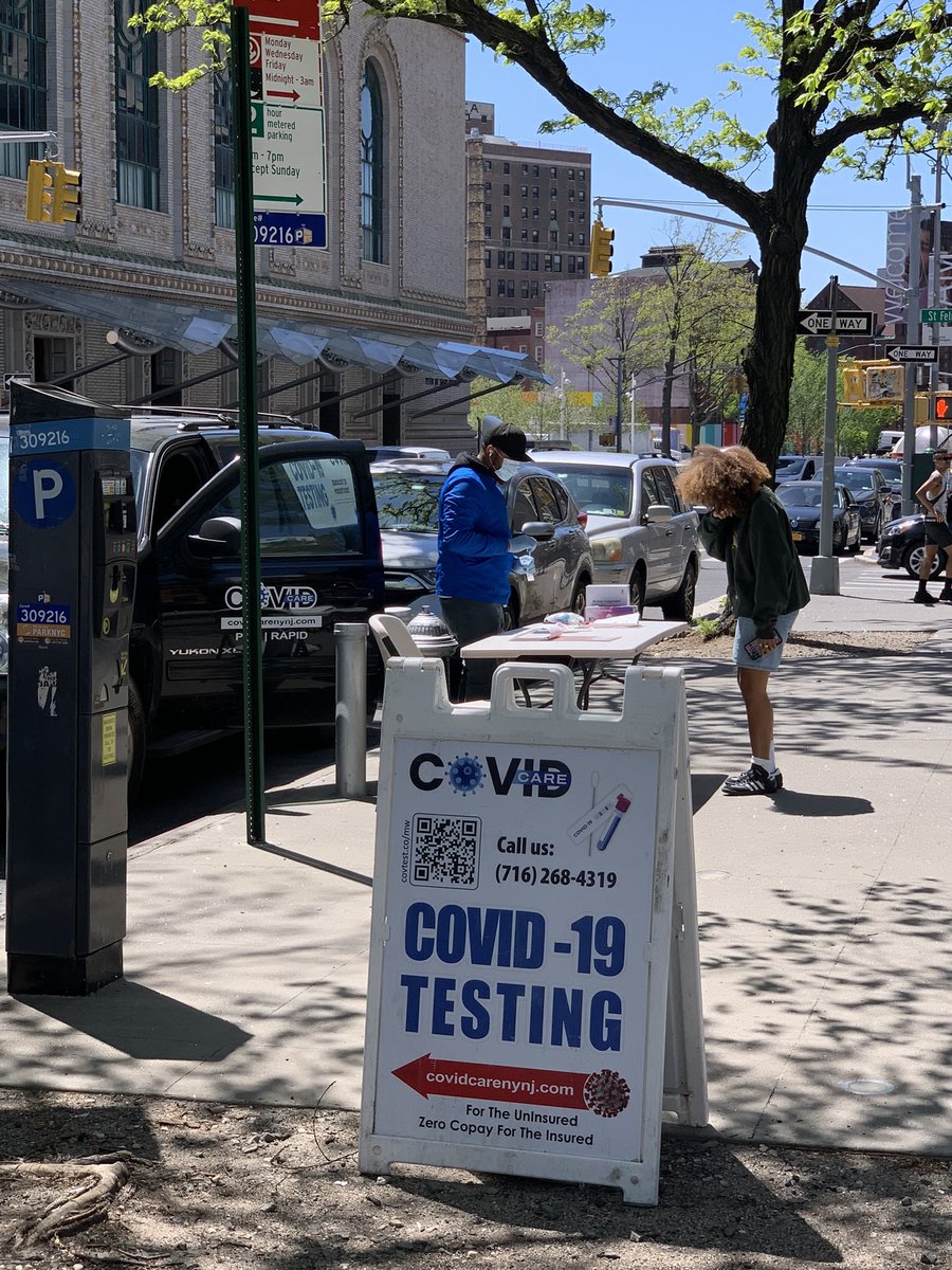 1:58pm Covidcare NJNY testing table 1 person being tested.