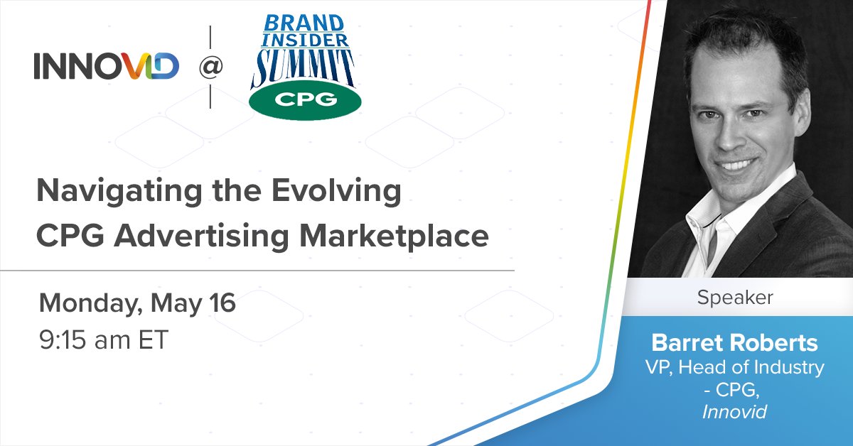 innovid's tweet photo. On May 16, Innovid’s Barret Roberts, VP, Head of Industry CPG, will speak at @MediaPost Brand Insider Summit CPG to Innovid’s platform solutions in ad serving, converged TV measurement, and personalization — and how they are enabling leading CPG advertisers to drives results. https://t.co/Nk38xQ9rAJ