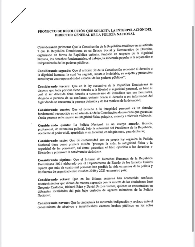 JoseHoracioR's tweet photo. Esta mañana junto a los diputados Juan Dionicio Rodríguez y Braulio Espinal sometimos ante la Cámara de Diputados un proyecto de resolución para interpelar al Director General de la Policía Nacional a fin de que pueda ofrecer explicación por los hechos que han consternado al país https://t.co/J0kDqwUIW1