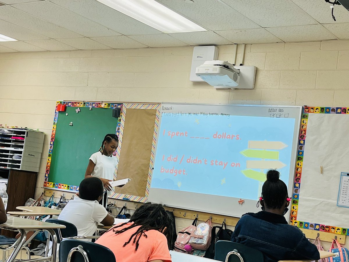 acparker12's tweet image. Enjoyed visiting Mrs. Riley’s class as they presented their dream summer vacations.   Most said the project was hard because they had to erase expenditures to stay in budget 😂 #reallifeproblems @TweetDCS_SIS #TeamDCS