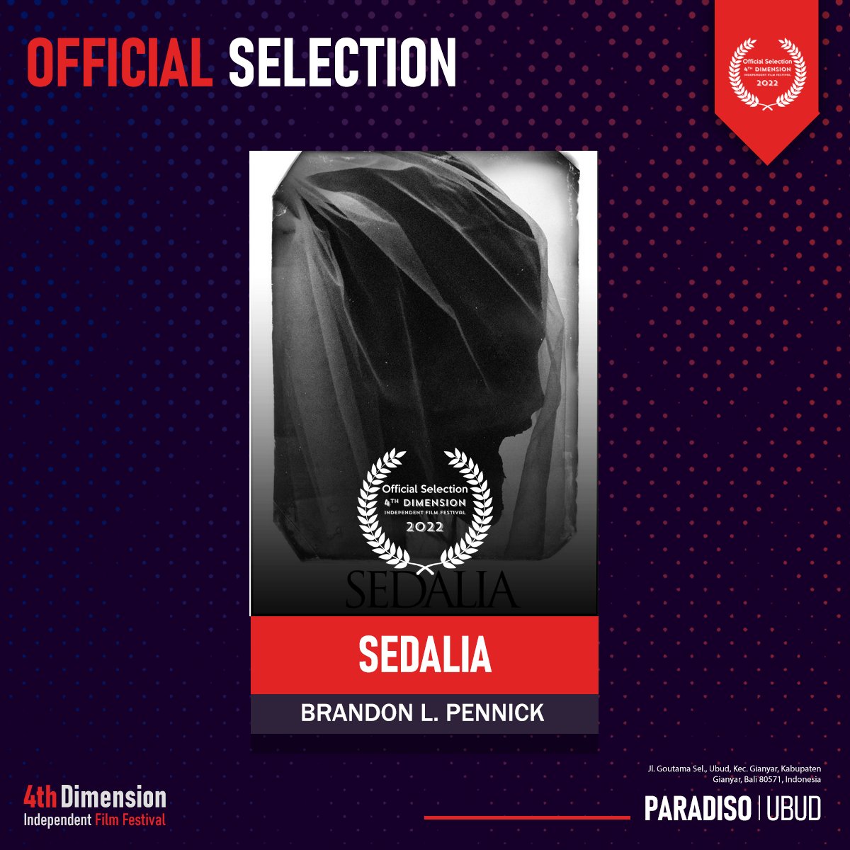 4D_FilmFest's tweet photo. Congratulations to all the officially selected project of March-April Season.
Thanks for your contribution to the world of Independent Cinema!!
.
#officialselectionnotify #officialseelection #indiefilmfestival #bali #indonesia #fdiff2022 #filmfreeway @FilmFreeway https://t.co/J039FfGuaw