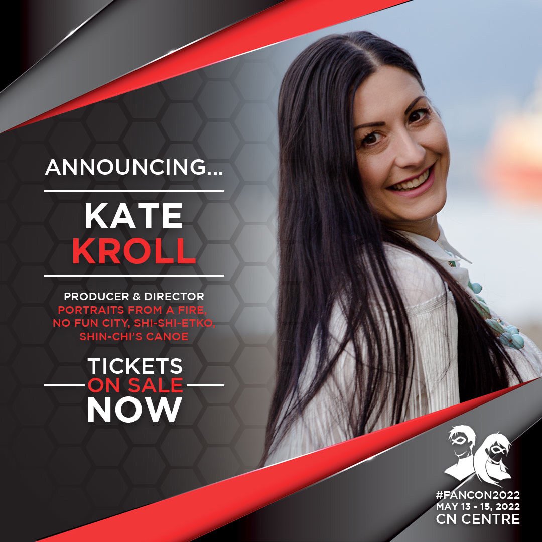 Announcing director &amp; producer <a href="/kate_kroll/">Kate Kroll</a> You may have seen her recent film on Crave, "Portraits from a Fire." She'll be speaking on our Women in Film panel! Get tix: fancon.ca/tickets/
#NorthernFanCon #cityofPG #takeonPG