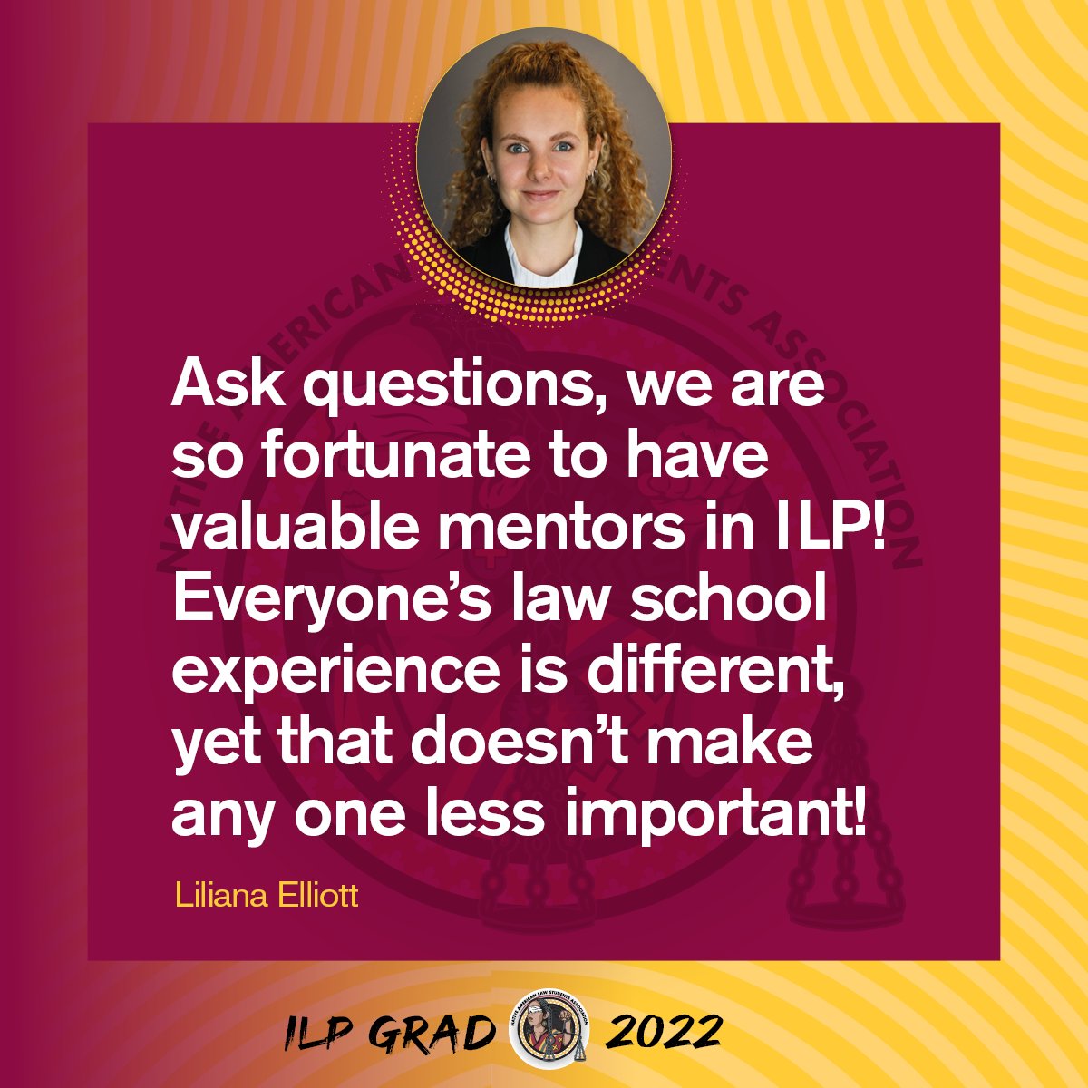 asuilp's tweet photo. Congrats Liliana Elliott!๐โ Working w/ Quechan Indian Tribe, @GRIC_Official and a judicial externship w/ Hon. Diane Humetewa (โ93), are just a start of her legal career. We are thrilled to see what her future holds!
#ASUILP #ILPgrads2022 https://t.co/lHtiuYVXkv