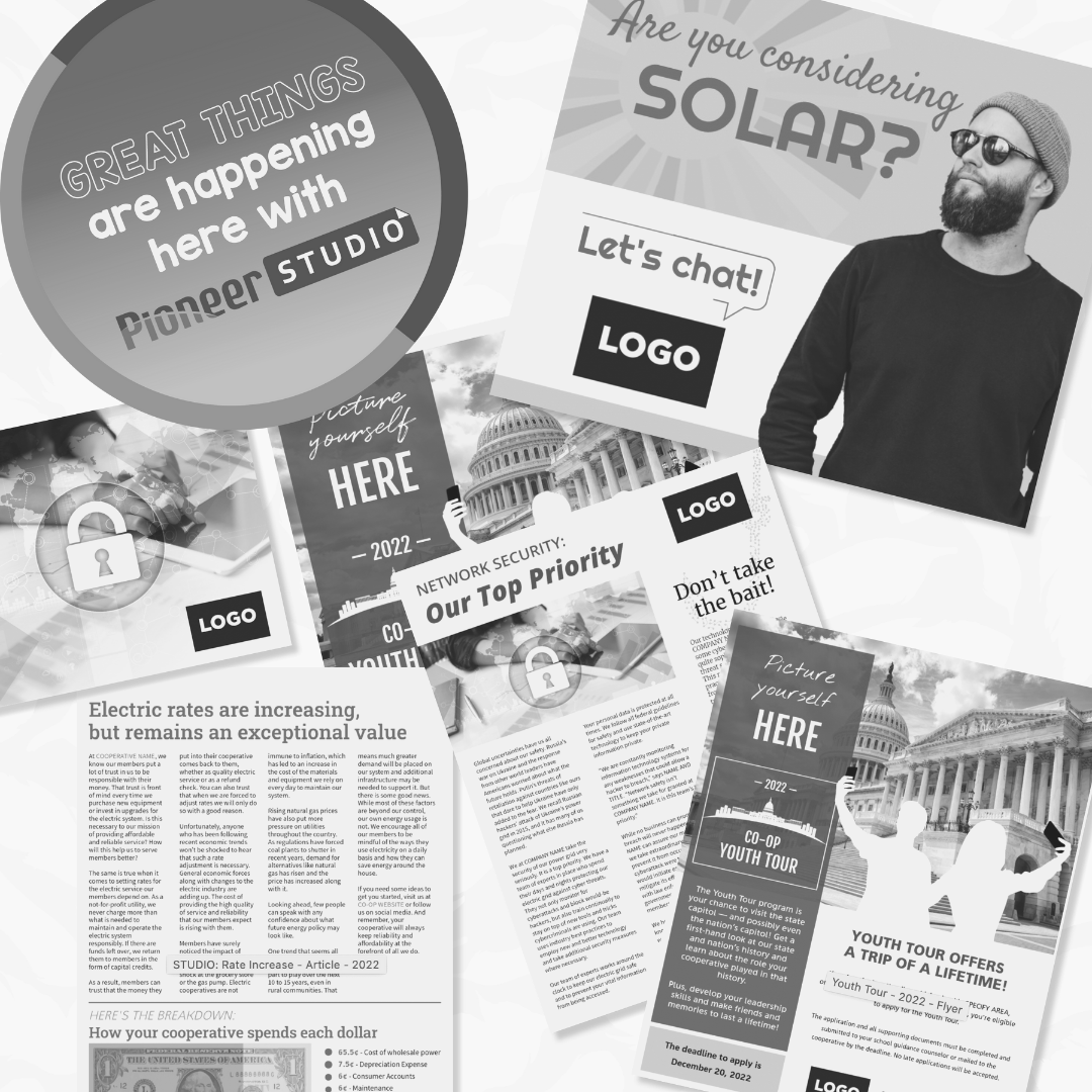 wordsouth's tweet photo. Each month we update Pioneer Studio — the content you need, instantly customized for your utility — with blog posts, educational articles, consumer safety reminders, broadband collateral and more! Schedule a demo: https://t.co/hgfwlklmal #UtilityPioneers https://t.co/FDL9bHUSxP