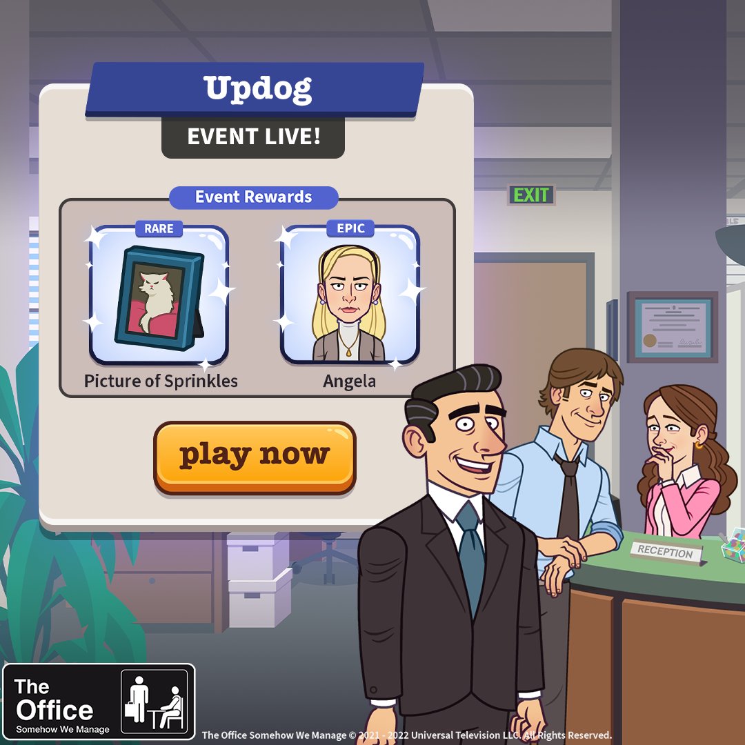 The Office Somehow We Manage Game on Twitter "What's UPDOG? It's our