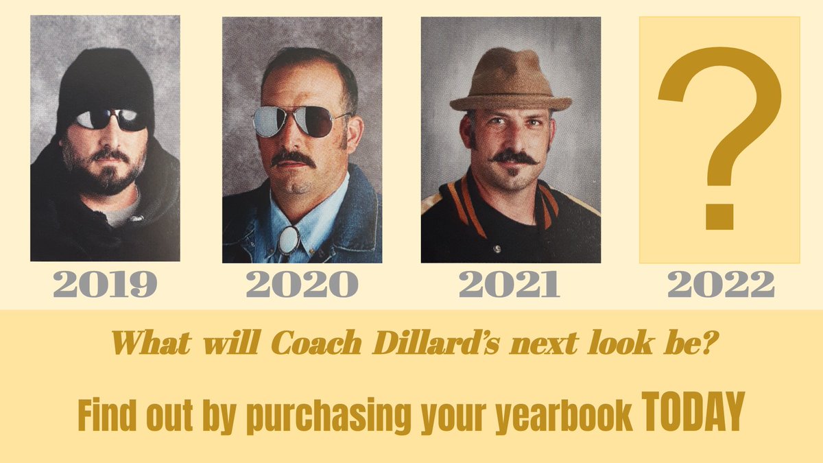 Reason #592 why you should buy the 2022 Raider yearbook? 

See what will be coach Ross Dillard's newest look! 

Make sure to purchase yours today at yearbookforever.com.