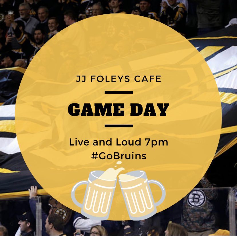JJFoleysCafe's tweet photo. IT’S GAME DAY!!!! Puck drops at 7pm, come and cheer on your Boston Bruins at Boston’s Original Irish Pub, JJ Foleys Cafe #gobruins https://t.co/7KfhBhvEGs