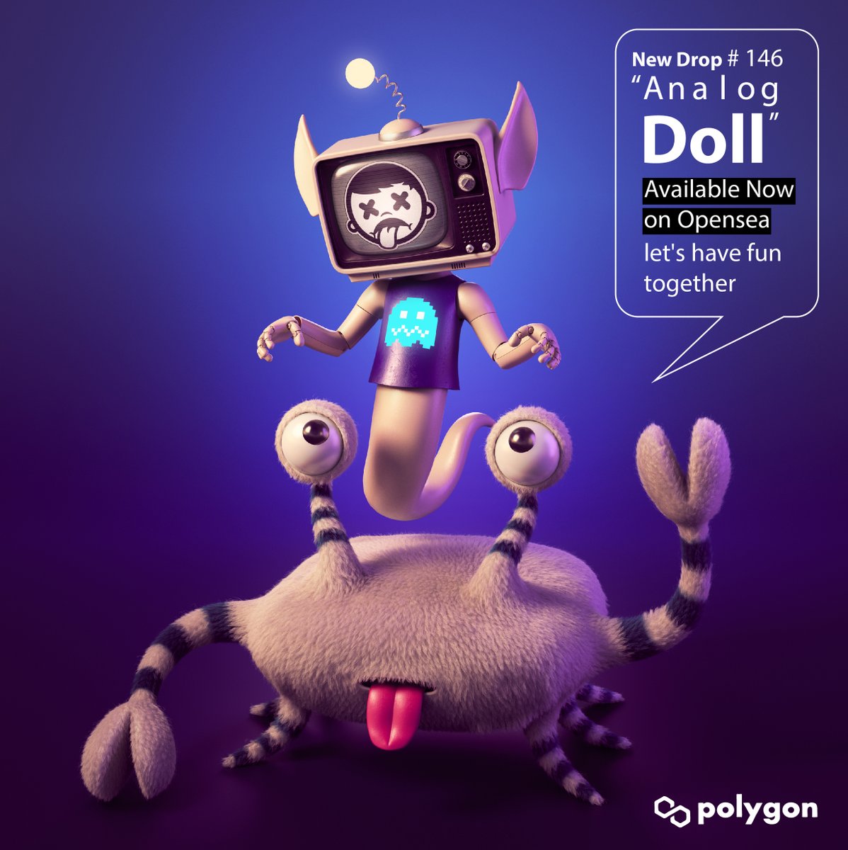sunya119's tweet photo. New Drop!! "Analog Doll" #146
on @0xPolygon @opensea📺👾🕹️👾
Let's have fun together.

https://t.co/lKS7gPIpe5

#NFT #NFTS #NFTCommunity #NFTdrop #nftart #OpenSeaNTF #NFTartists #Polygon #NFTcollection  #NFTJPN https://t.co/MefgPZk0C5