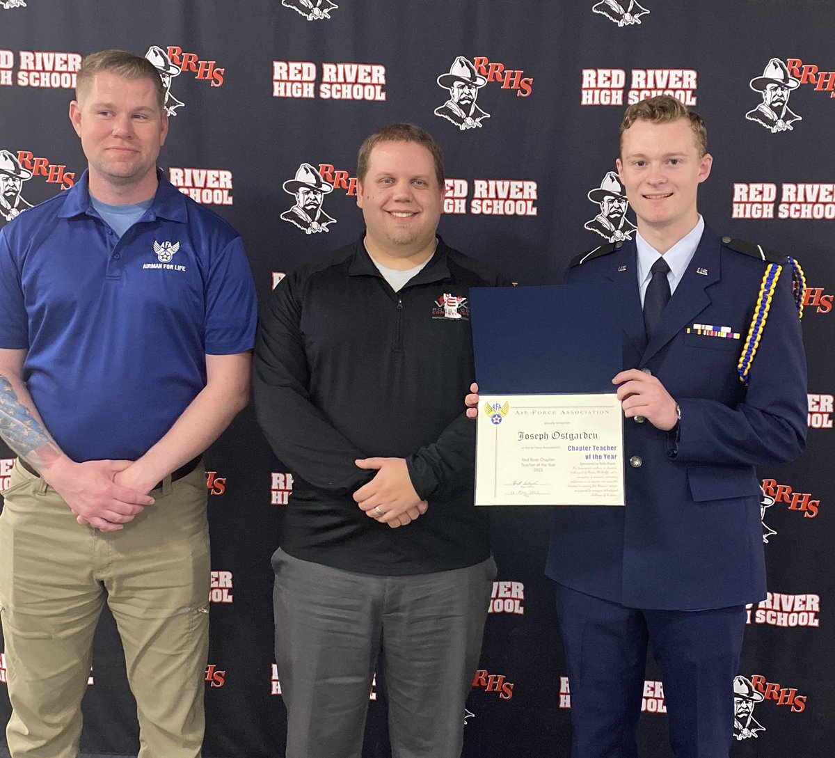Congrats to science teacher and Robotics advisor Joe Ostgarden for being named the Air &amp; Space Forces Association ‘Teacher of the Year’ <a href="/TheOstgarden/">MrOstgarden's Class</a> <a href="/RRHSactivities/">Red River High School Activities</a>