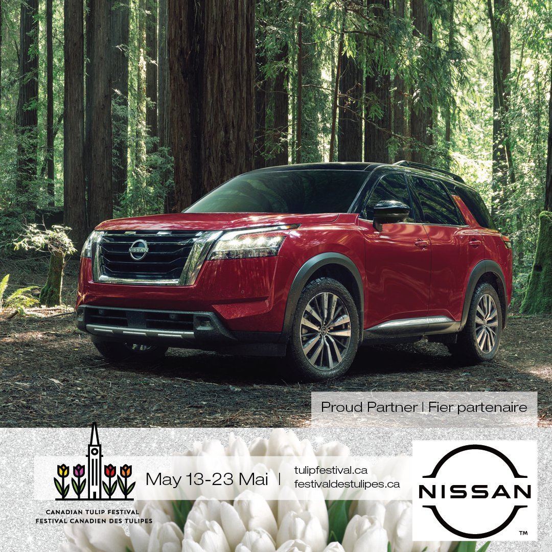 Visit our proud partner @nissancanada, and get your Tulips to GO! 🌷 You will find them in Commissioners Park at Dow's Lake, May 13 - 23, with their all-new 2022 Frontier & Pathfinder, FULL of flowers!