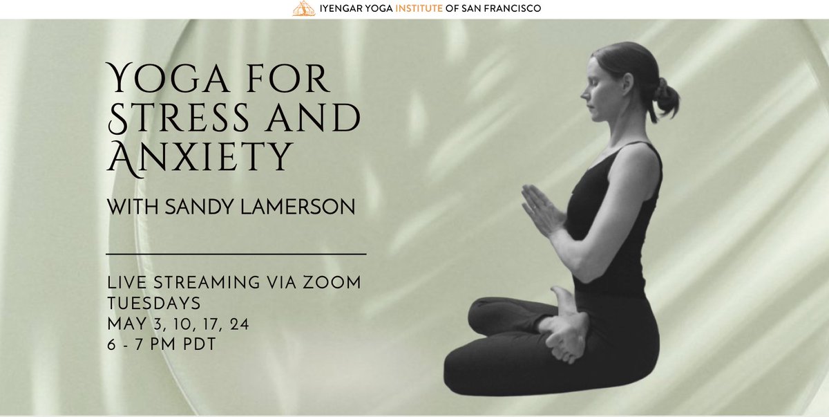 Need to  ease the effects of stress and anxiety? Join Sandy for a playful, relaxing, and internal exploration of yoga in her Yoga for Stress and Anxiety Series. 
bit.ly/IYISFworkshops…
