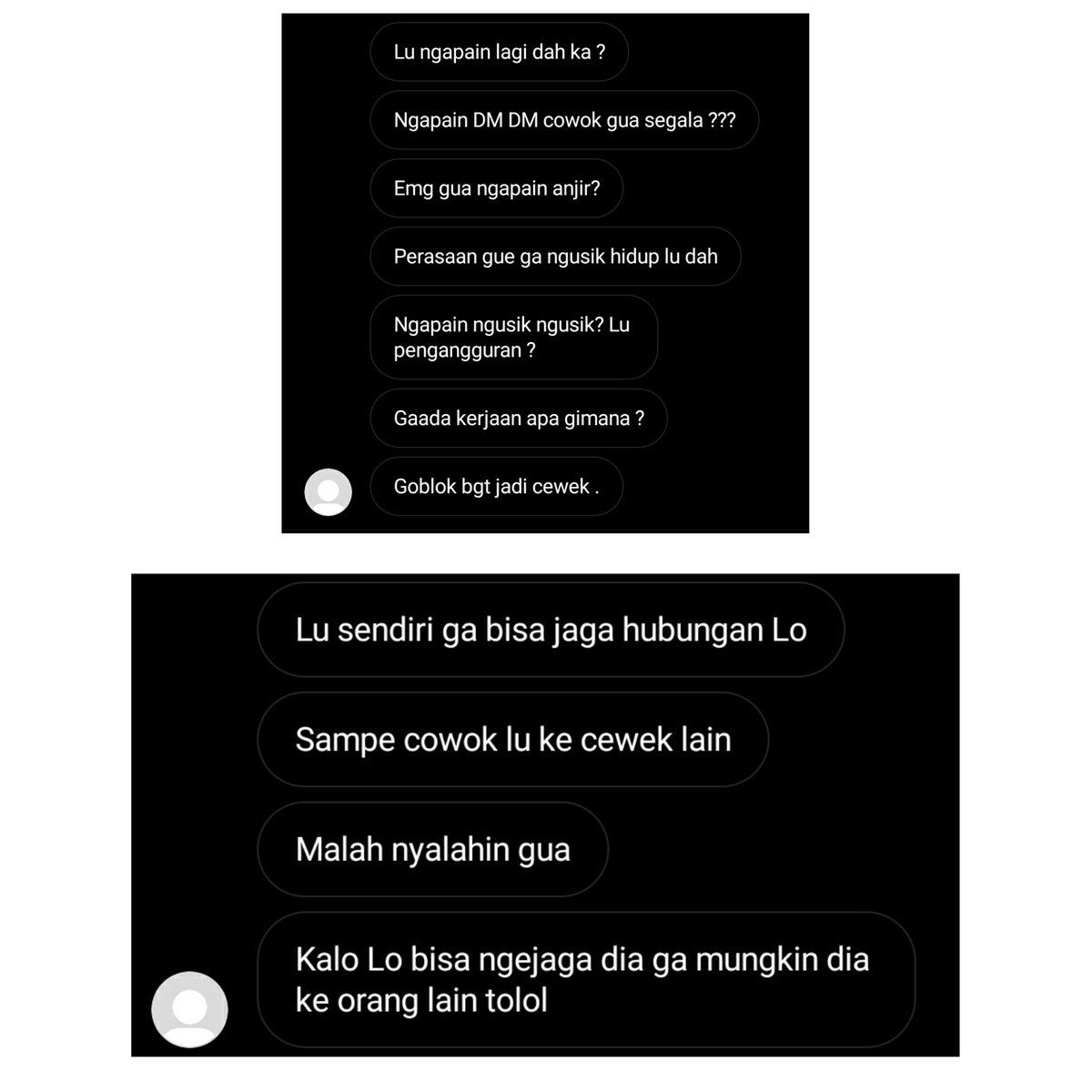 part 2:
10 hari kemudian nge-gap-in lagi masih berhubungan dan pindah room chat jd ke line. wajar ga sih kalo kesel? pdhl dia jg udh pnya cowok loh. dia yg ngusik duluan, bknnya sadar diri malah nyalahin org. jd siapa yg ngusik siapa? mana bhsnya kasar harusnya kan gue yg marah😭