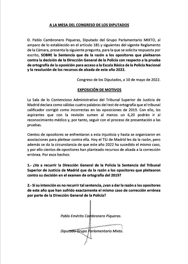 PabloCamPiq's tweet photo. 🔴 Los opositores a Policía Nacional han vuelto a sufrir una corrección “Anti RAE” este 2022.
Muchos de ellos han recurrido en alzada:

Sabiendo que ya hay sentencia que da la razón a un caso idéntico dos años antes, ¿va a estimar la Dirección General sus recursos? https://t.co/e65ZOZ8E4o